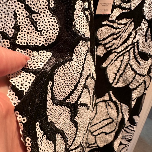 NWT WHBM BLACK N WHITE BEADED MIDI DRESS SIZE 10 - Picture 4 of 5